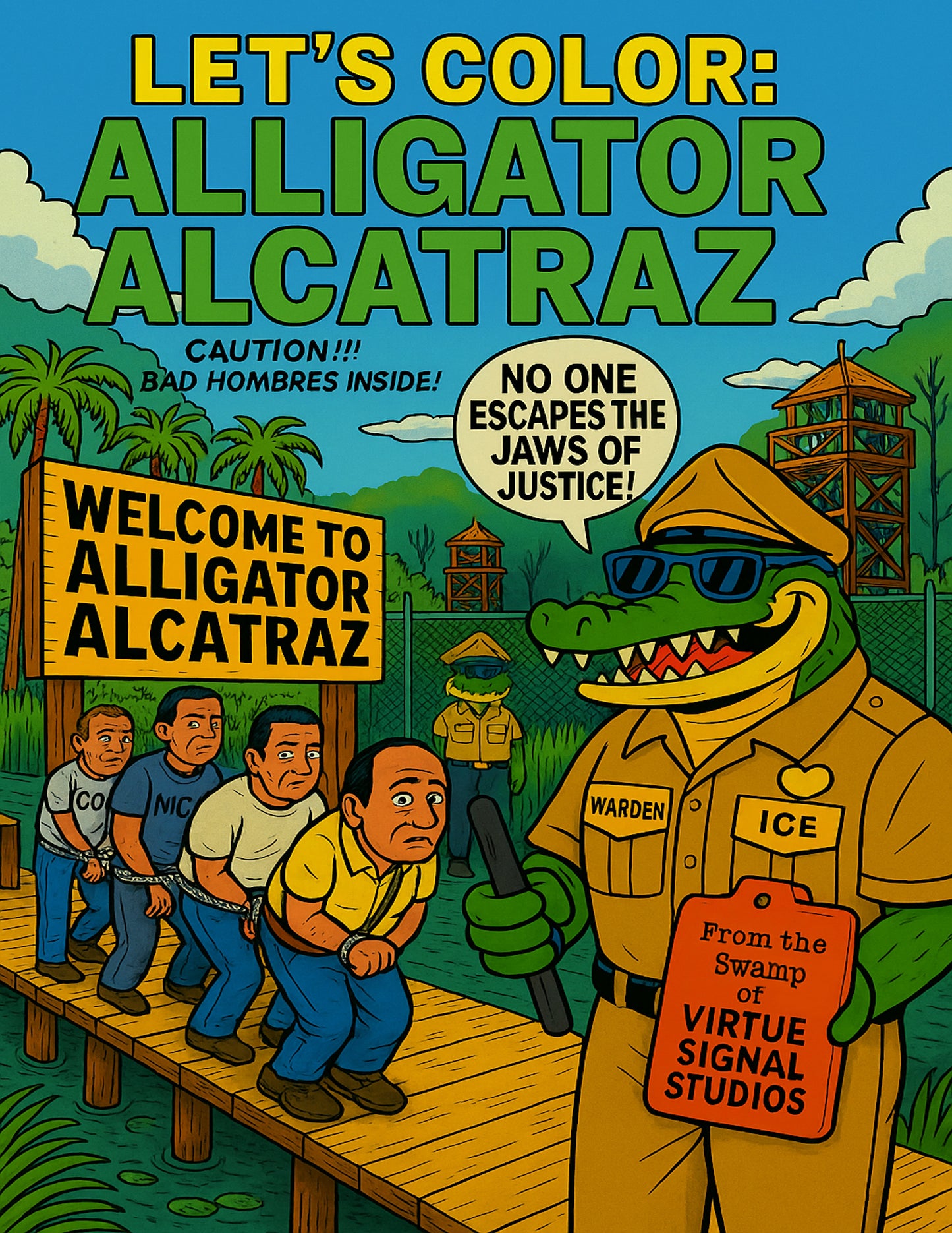 Let's Color: Alligator Alcatraz (BUNDLE SPECIAL! Both Printed & eBook Immediate Download Editions)